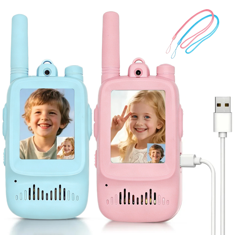Outdoor Adventure Videos - 2 Stück Kinder-Video-Walkie-Talkies, wiederaufladbar, für drinnen