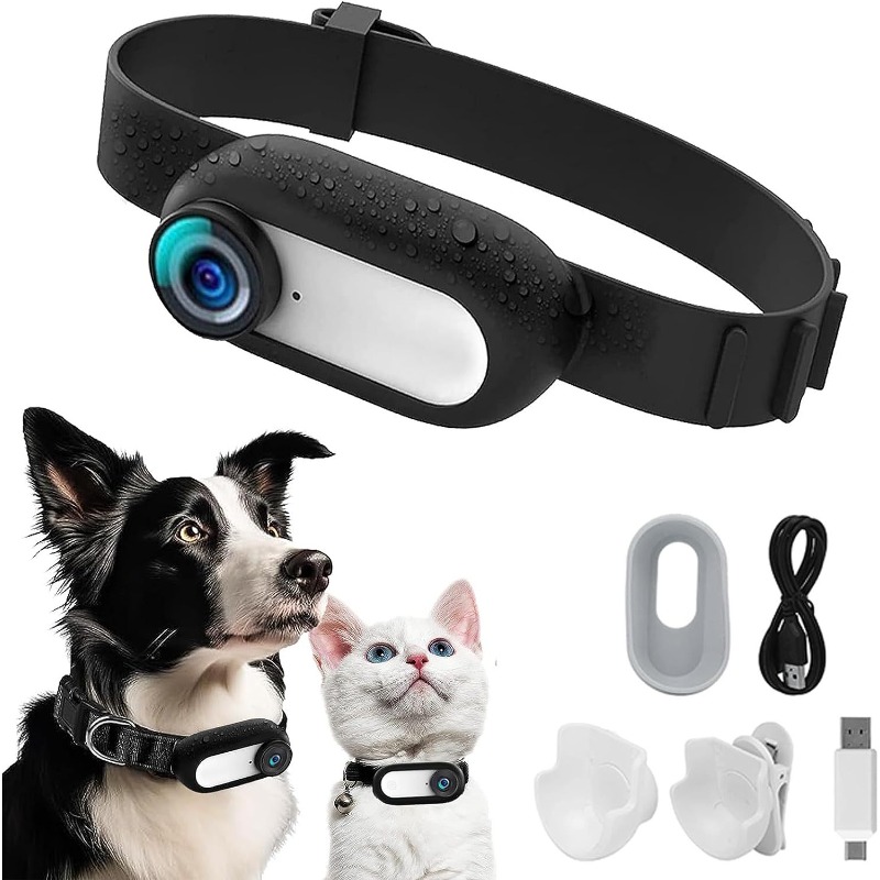 Outdoor Adventure Videos - Haustierhalsbandkamera – wasserdichte HD-Actionkamera für Katzen/Hunde,