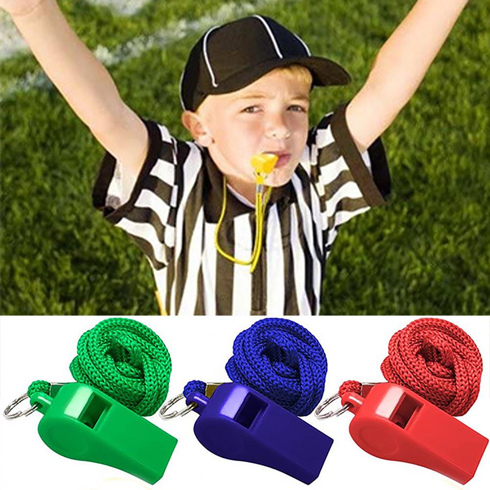 Emergency Whistle Pea - 10 Stück Kunststoffpfeifen mit Lanyards, laute