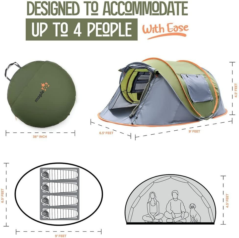 Campingzelt - 4-Personen-Einfa – Outdoor Adventure Tent Bewertung und Preis